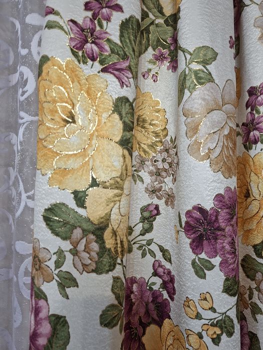 Zasłony kwiaty funkcja komplet  2 sztuk. Na wymiar