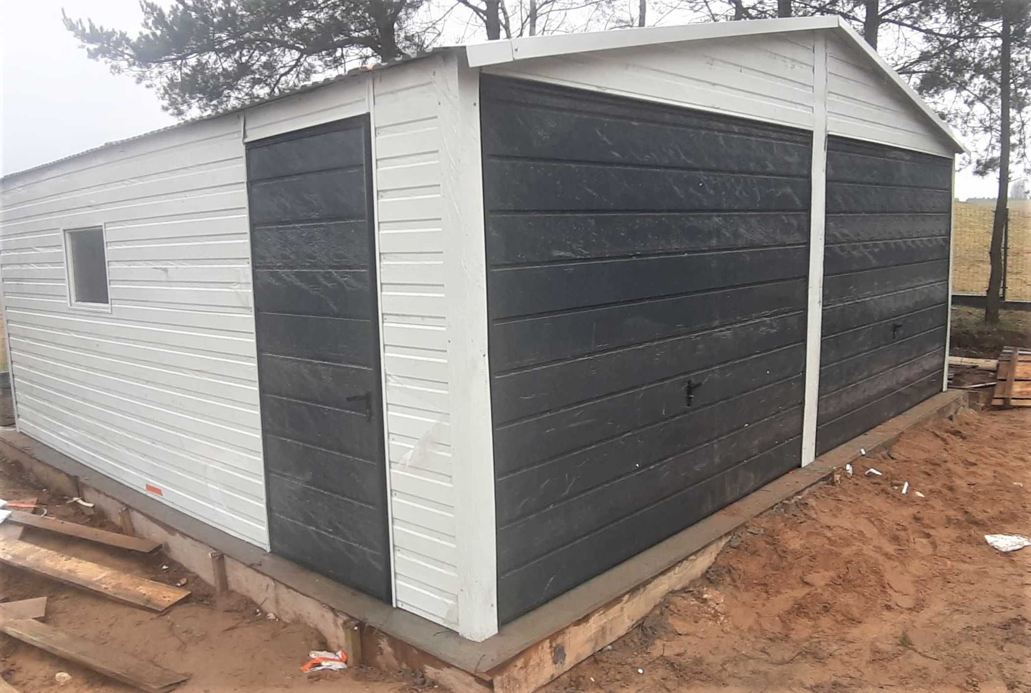 Garaż blaszany antracyt , 6x5,8 - 35m2 Blaszak, +okno, drzwi, PROMOCJA