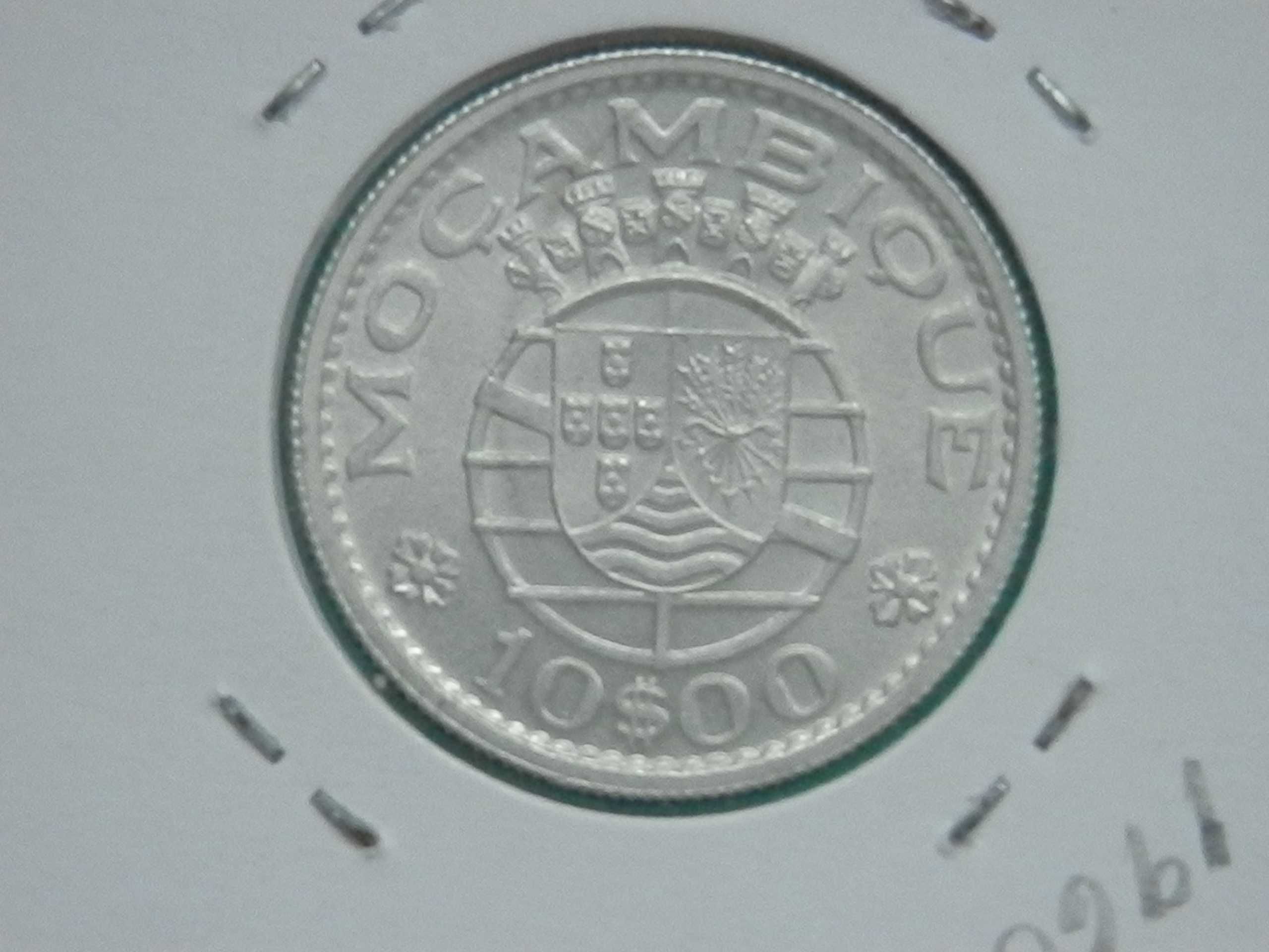 532 - Moçambique: 10$00 escudos 1966 prata, por 9,00