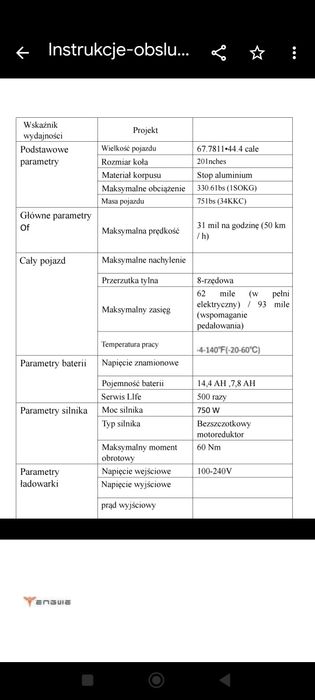 Rower elektryczny Engwe x20 składany