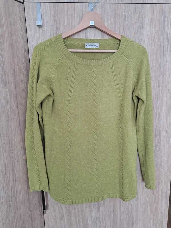 Zielony jabłuszko limonka sweterek s M n.every Day angora modal 38