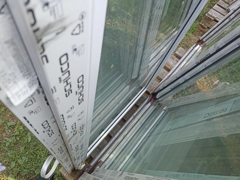 Okno pcv balkonowe 86/250 antracyt trzy szybowe