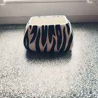 Naczynie zebra paski biale czarne miska miseczka z porcelany porcelana