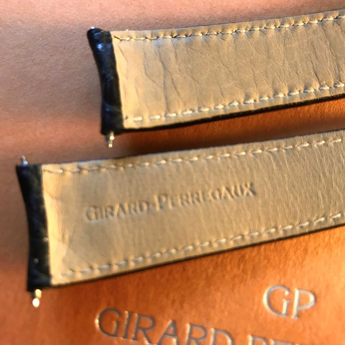 Correia bracelete Girard Perregaux NOVA pele crocodilo aligator preta
