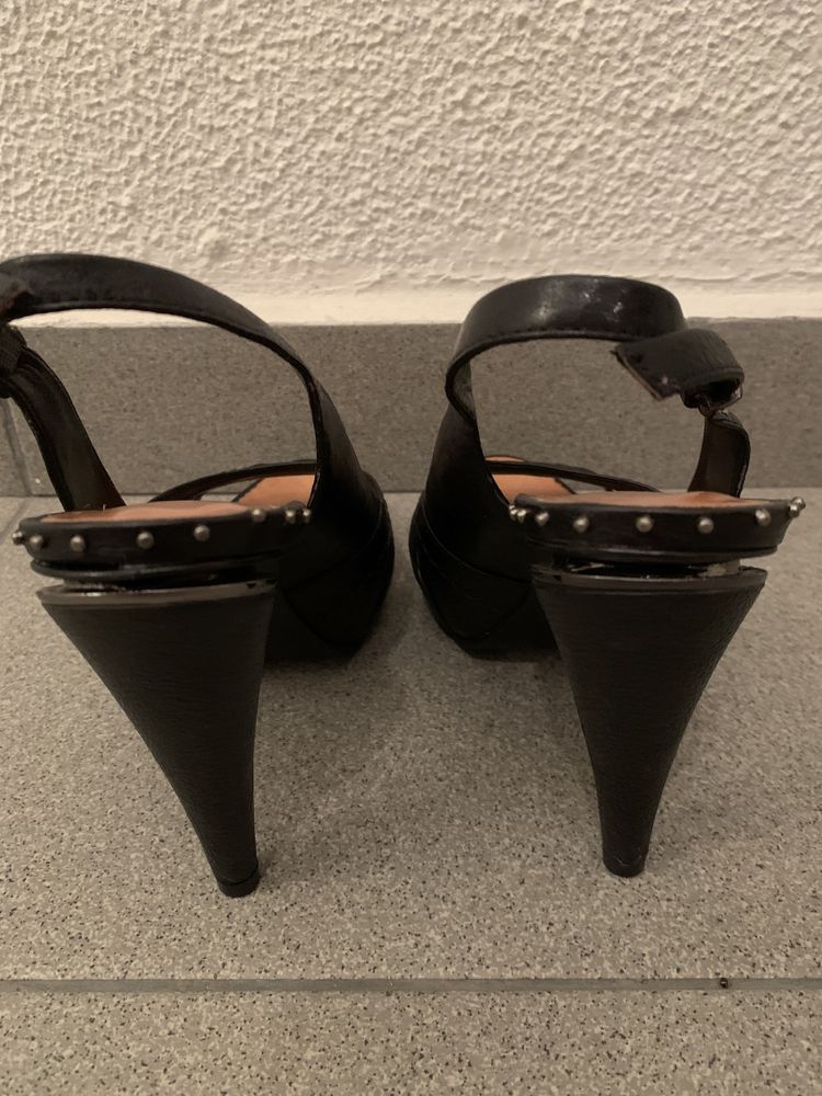 Sandália vintage, pele, Lanidor