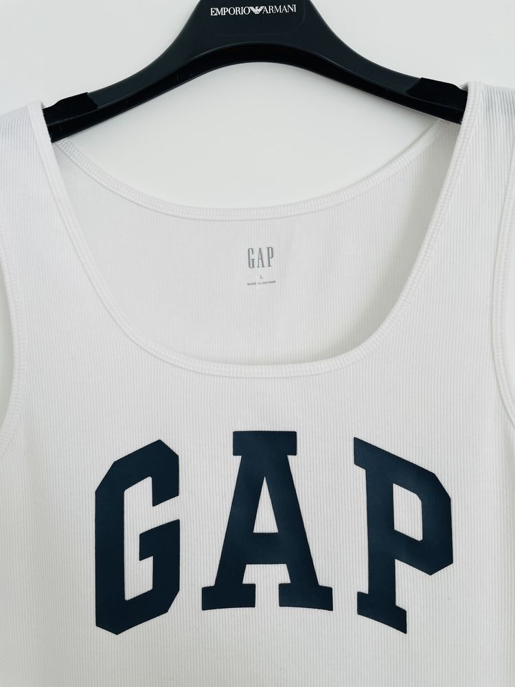 GAP koszulka na ramiączkach top podkoszulek prążek logo 40 L