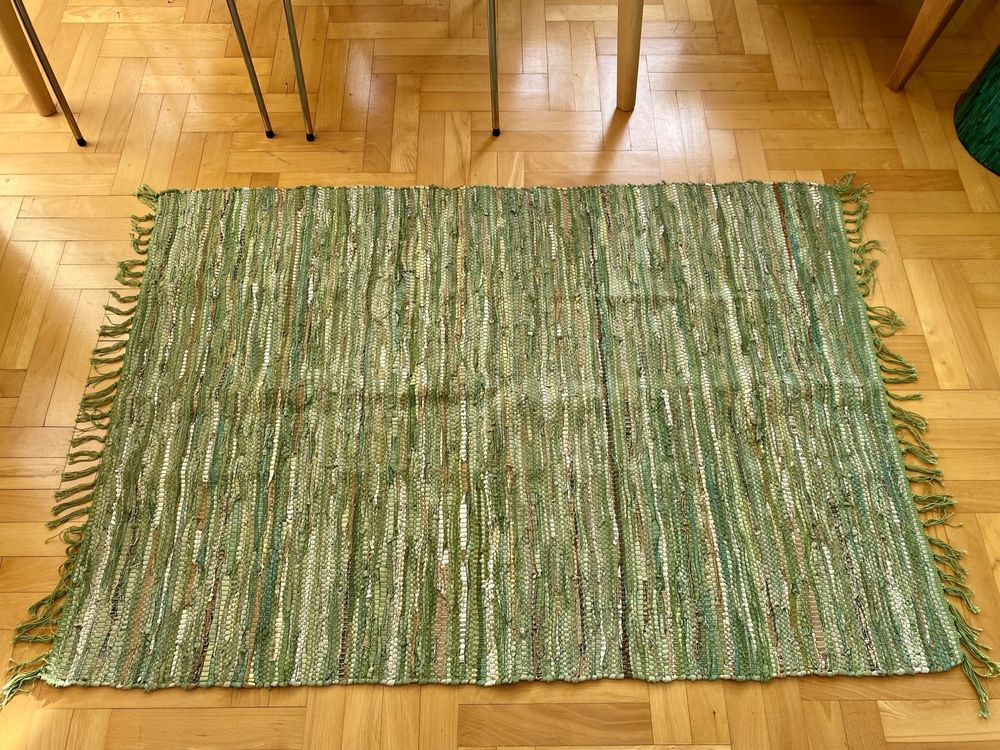 NOWY SKÓRZANY Dywan pleciony 150x100 cm z Lizbony. Skóra naturalna!
