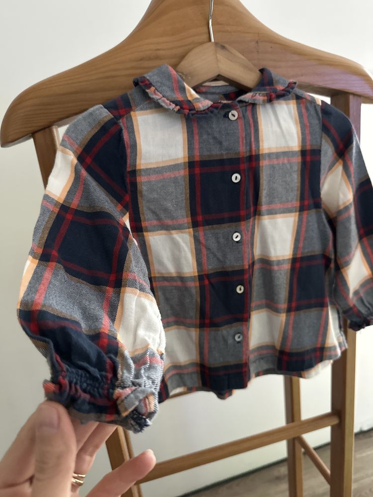 Camisa axadrezada 12/18meses