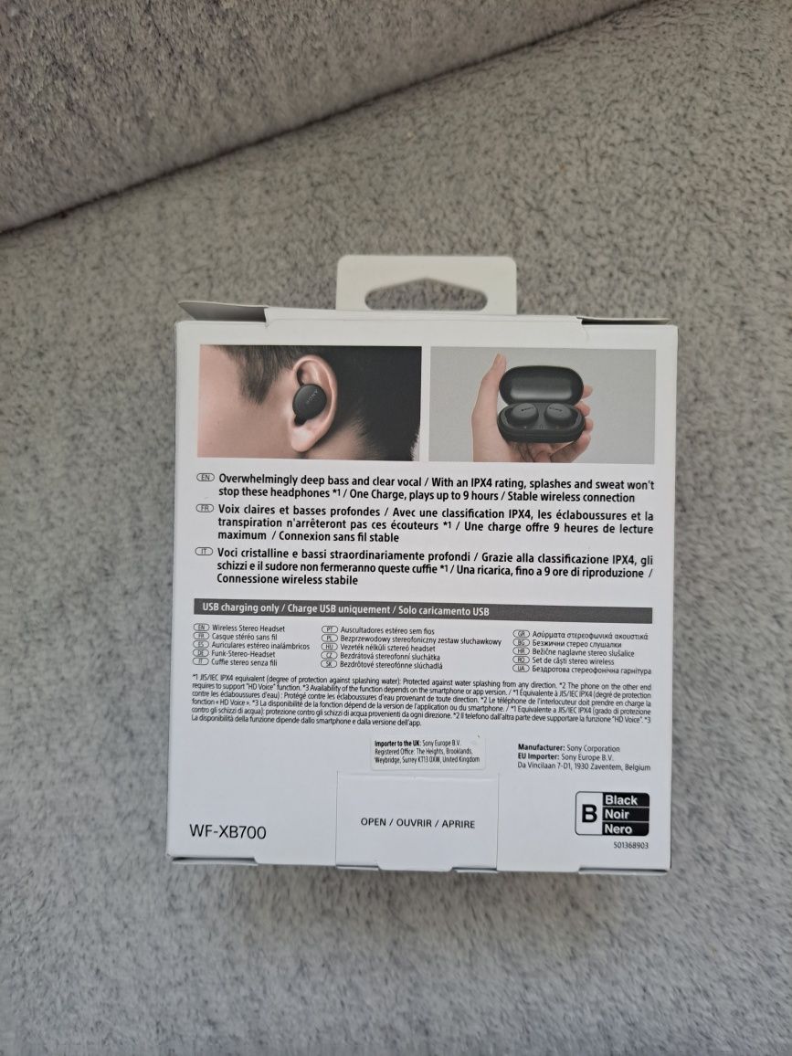 Słuchawki bezprzewodowe sony WF-XB700