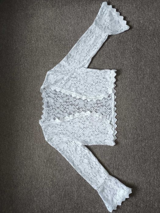 Мереживна вінтажна біла накидка, болеро на блузка/кружево