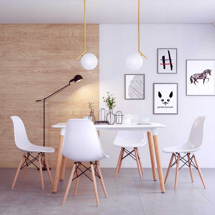 NOWY Stół Z Krzesłami Skandynawski Do Jadalni Kuchni Salonu Drewniany