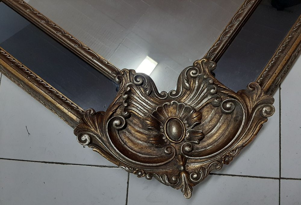 Espelho moldura talha madeira Vintage antiga