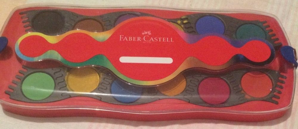 Краски акварель 12 цветов"FaberCastell",Германия, бокс-палитра,пластик