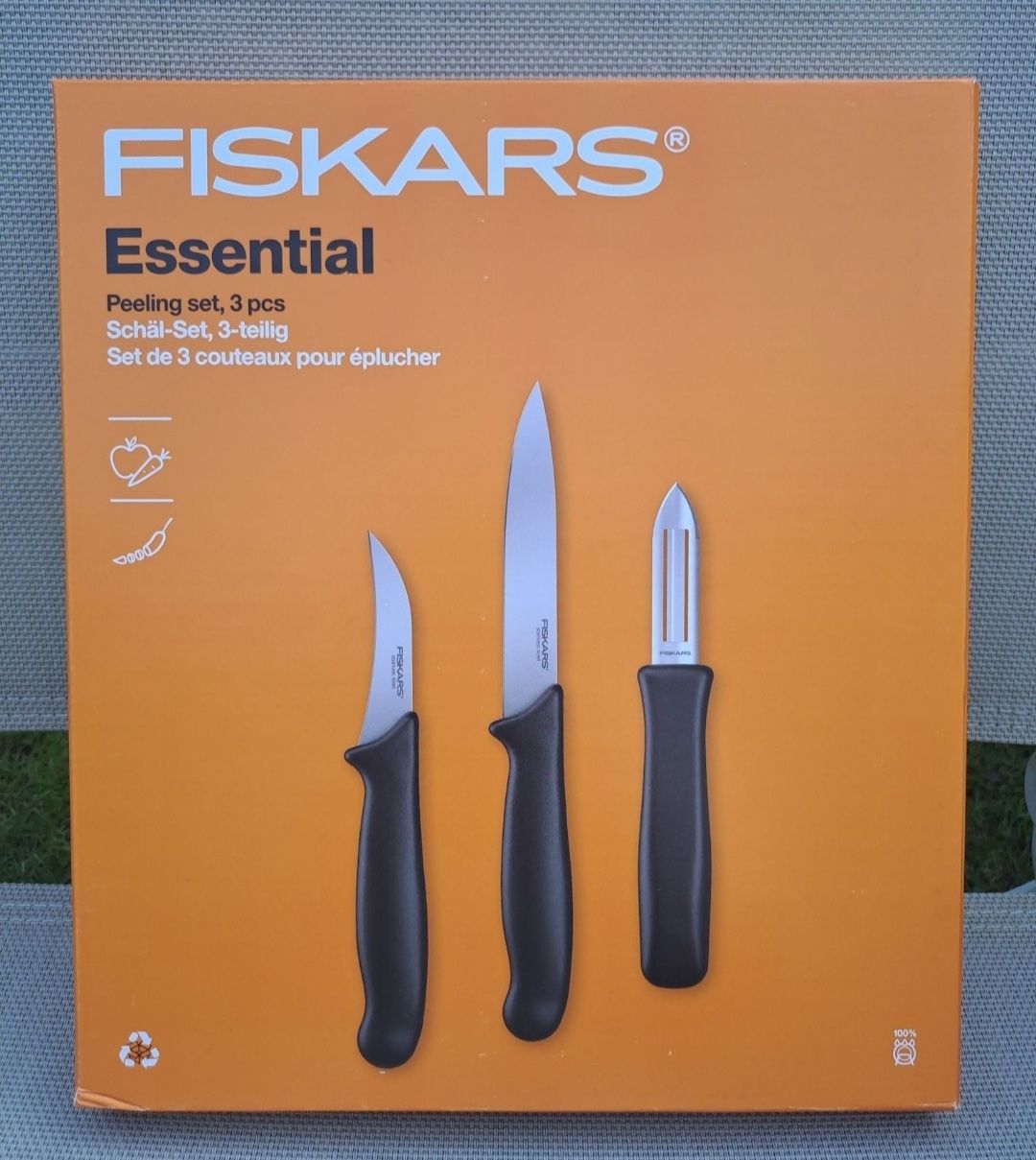Zestaw noży FISKARS Essential 3 elementy nowy okazja na prezent