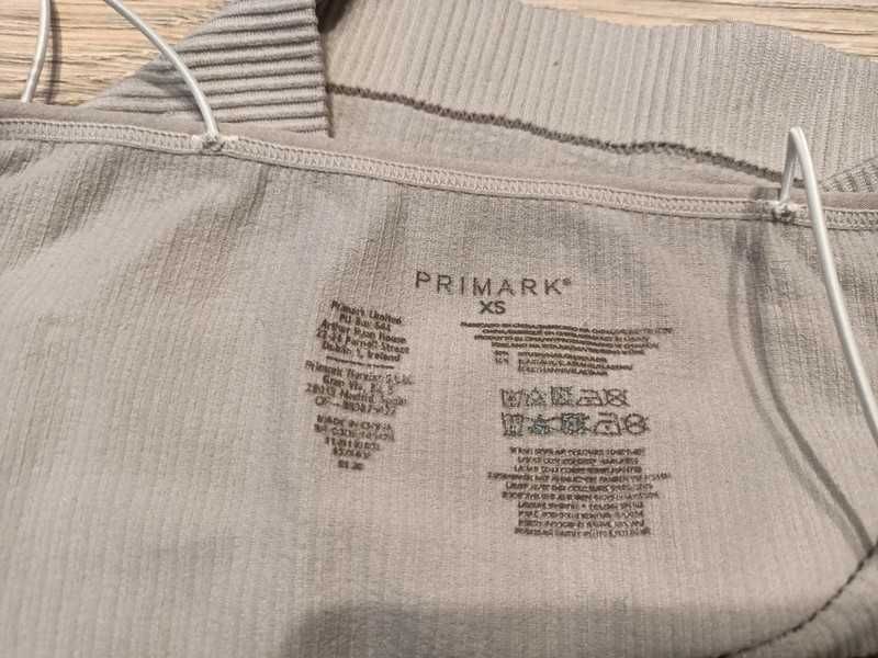 Koszulka crop top beżowy elastyczny w paski