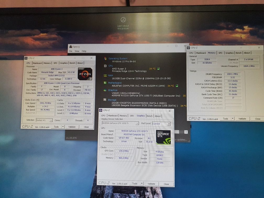 PC GAMING RYZEN, 16GB RAM 1050ti