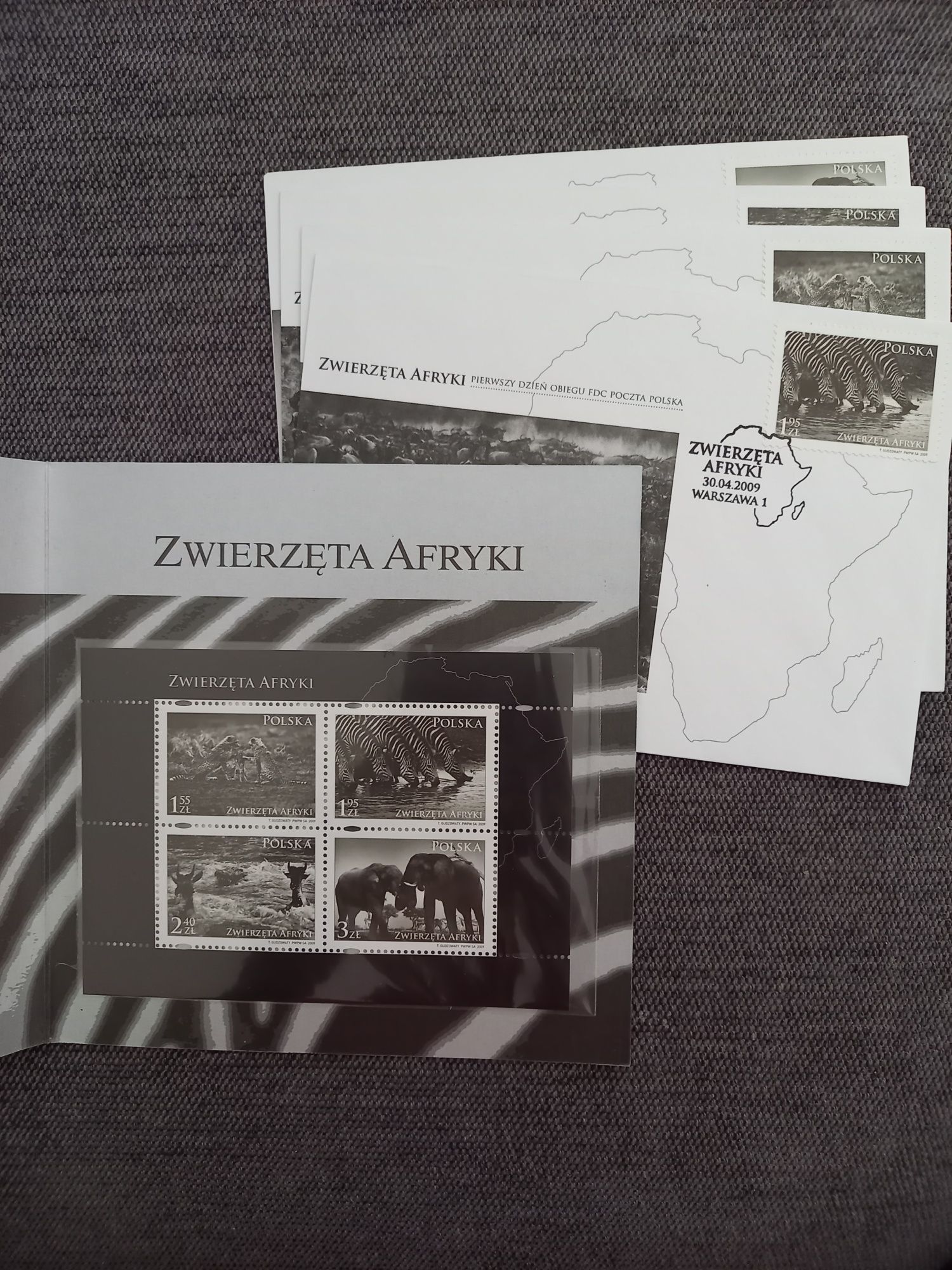 Album Zwierzęta afryki znaczki pocztowe