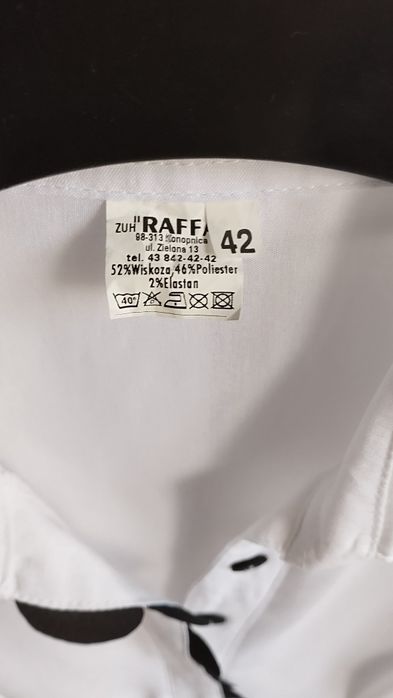 Bluzka damska marki Raffa roz 42 kolor biały z czarnym