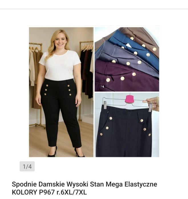 Spodnie damskie cygaretki 6/7 xl