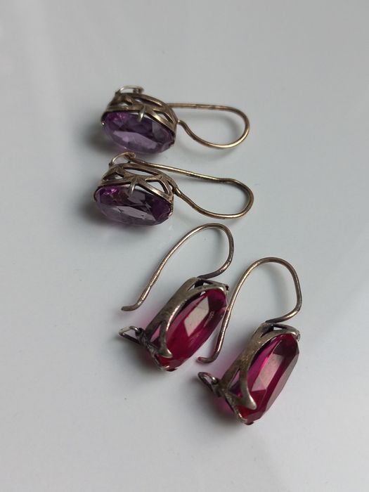 Серьги серебро 875пр звезда