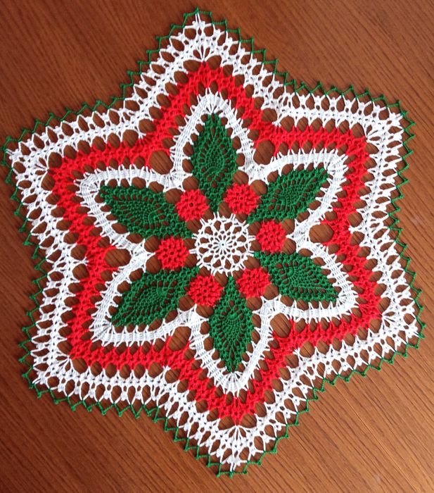 Serwetka świąteczna - Kwiaty poinsecji, Boże Narodzenie