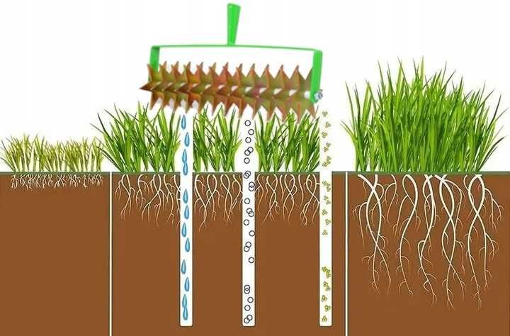 Spulchniacz Gleby Ręczny Aerator 2w1 Wertykulator rolniczy