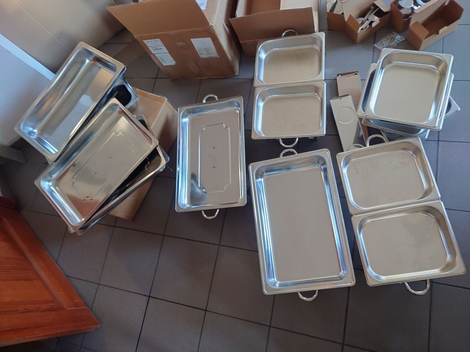 ZESTAW Podgrzewacz Bufetowy stołowy 9L 4kpl do Cateringu z pokrywą