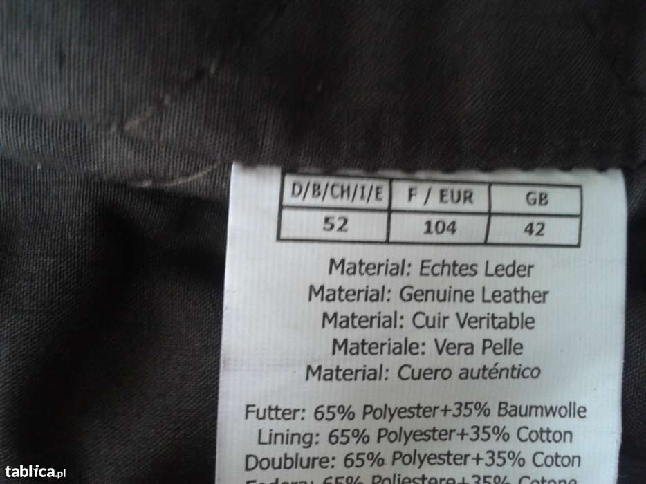 Kurtka męska skóra naturalna 100% BRĄZ 52