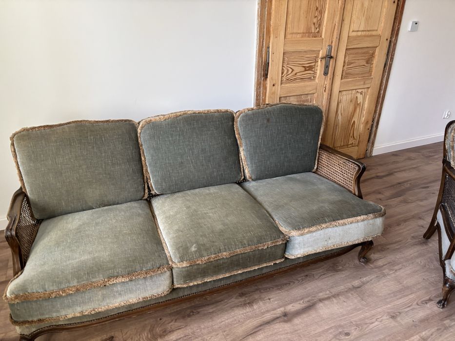 Sofa i fotel luwik używane, vintage