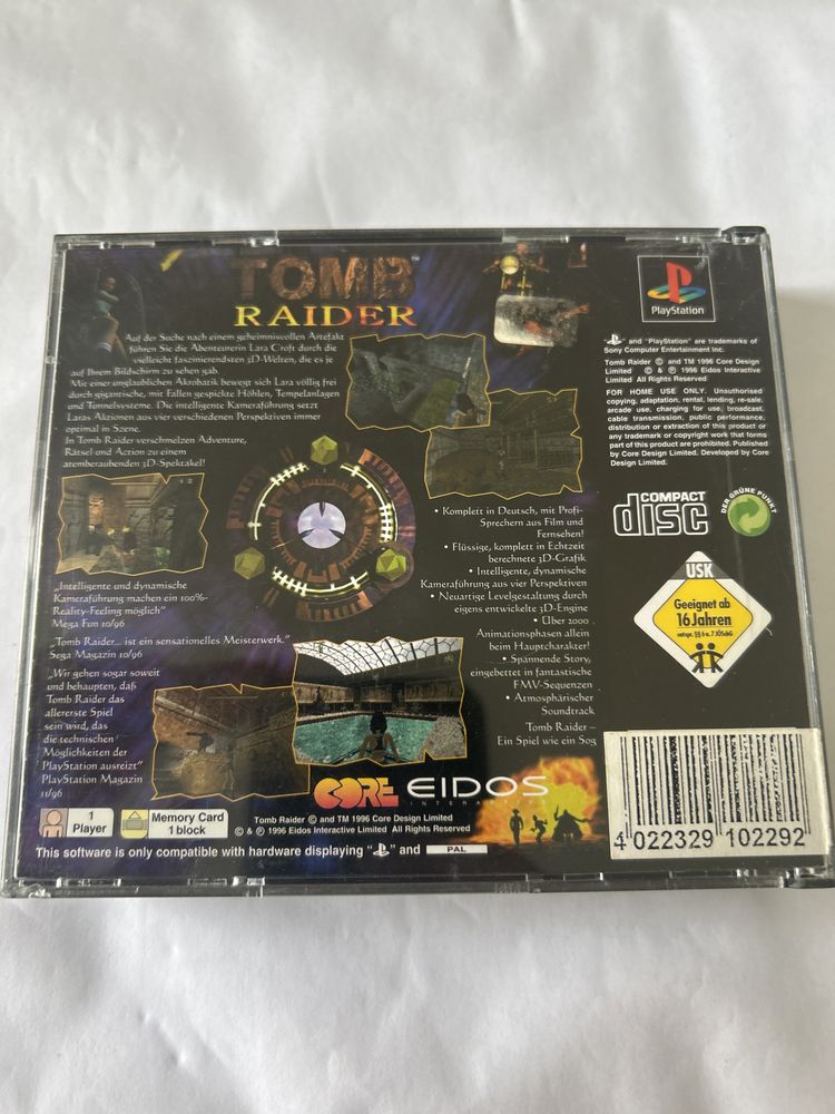 Tomb raider big box playstation 1 ps1 psx