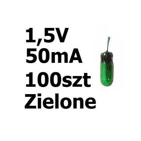 Żarówka miniaturowa zielona 3x7mm 1,5V 50mA 100szt