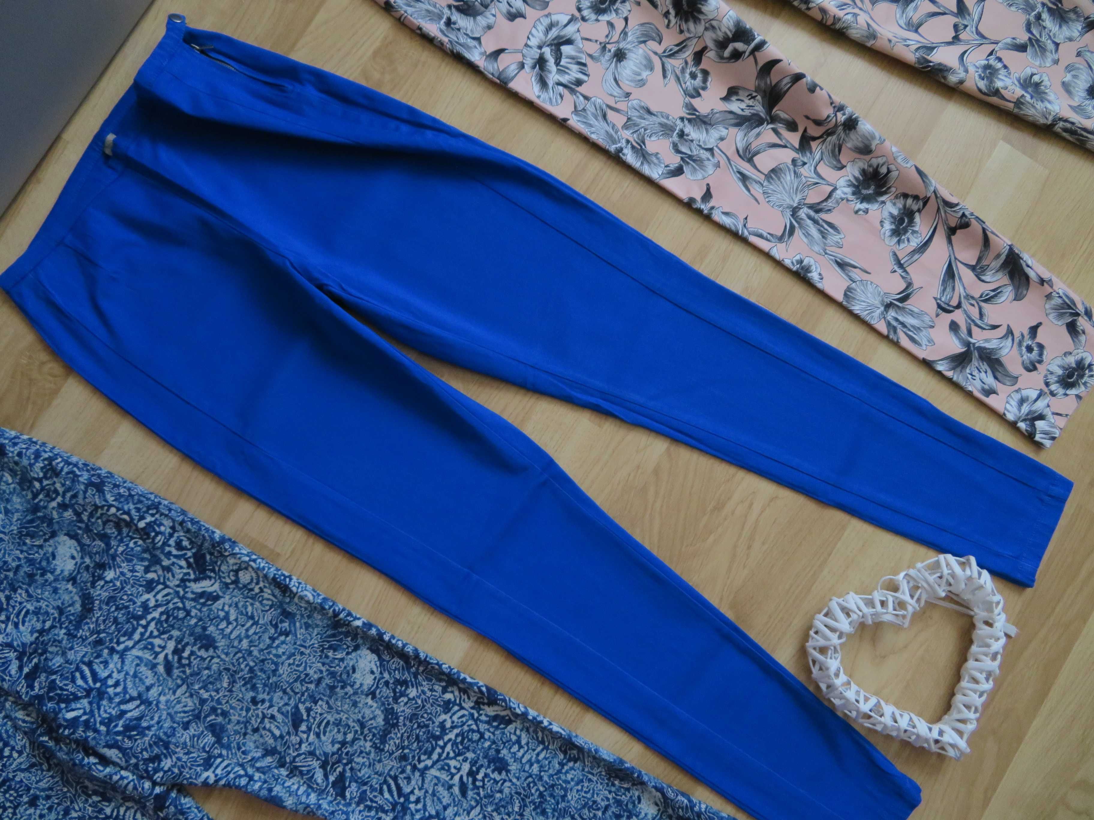 H&M F&F Primark Zestaw modne spodnie damskie materiałowe KWIATY  36 S