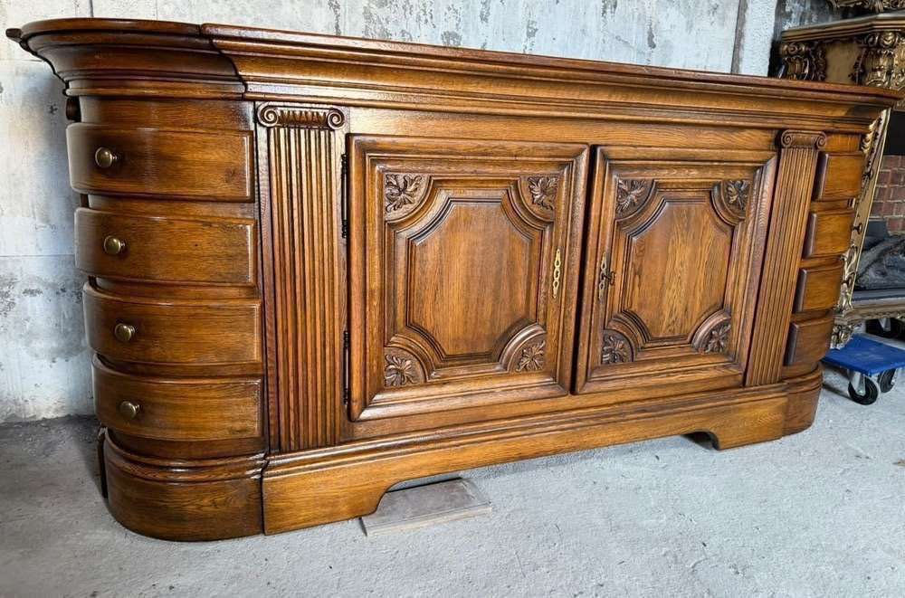 Piękna duża komoda w całości dębowa