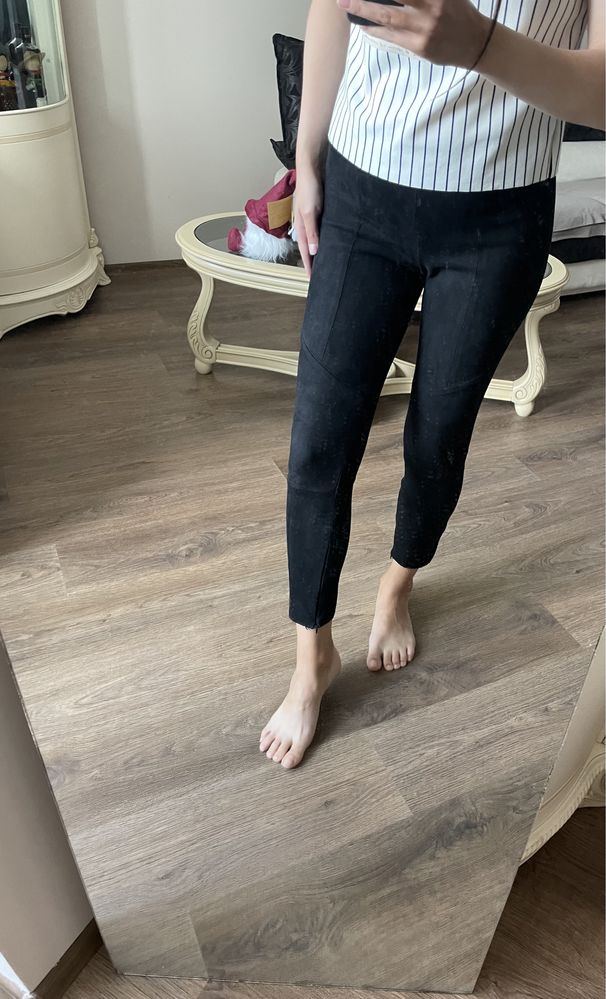 Чорні замшеві лосіни zara