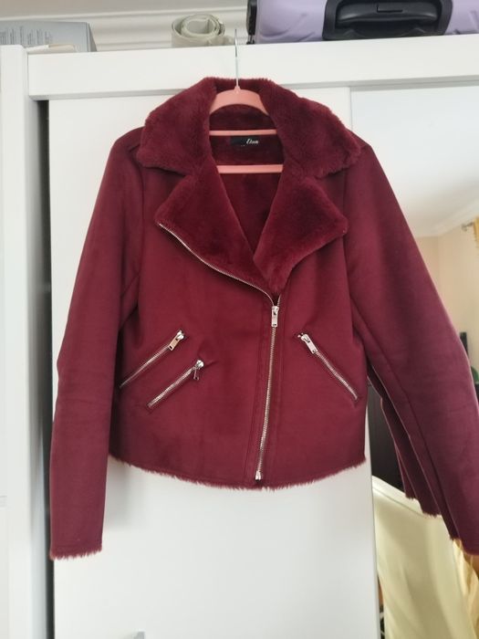 Kurtka biker bordowa Stan 38