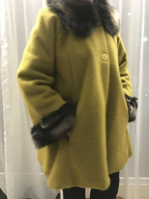 ponche-capa quentinho verde mostarda