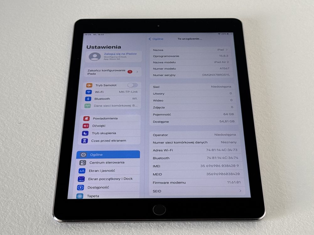iPad Air 2 (A1567) 64GB - Cellular (LTE) - faktura VAT 23%