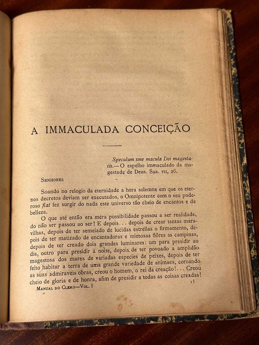 MANUAL DO CLERO 1899 (Bibliotheca do Orador Sagrado)