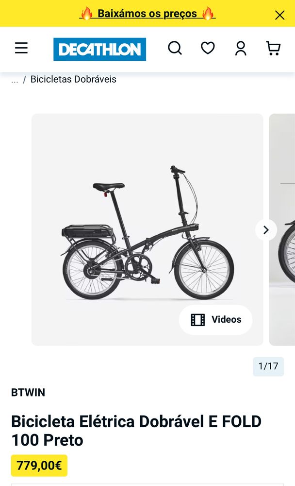 Bicicleta electrica dobrável DECLATLON  com FACTURA 5 dias uso