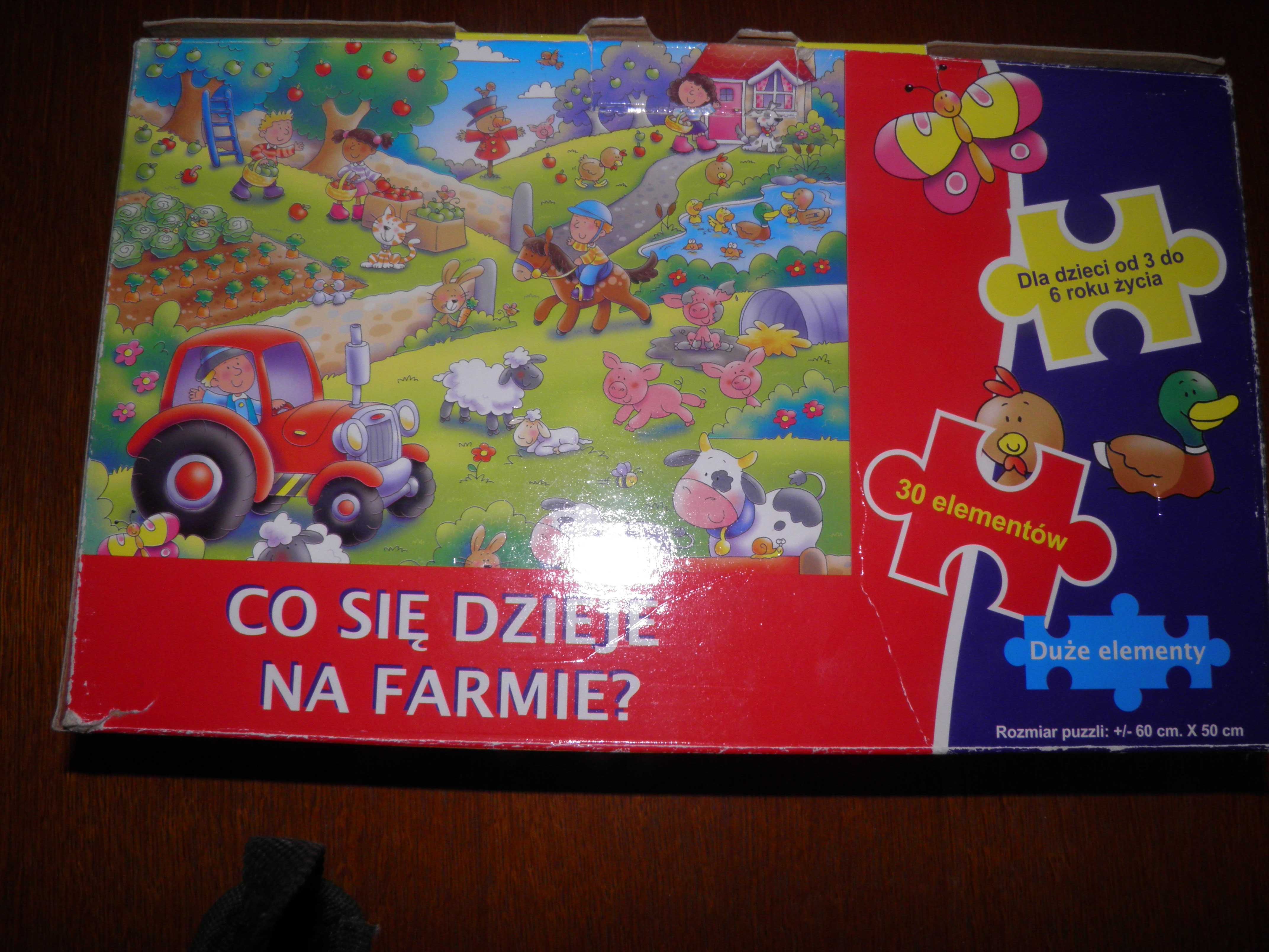 Puzzle - co się dzieje na farmie - dla dzieci od 3 - 6 lat