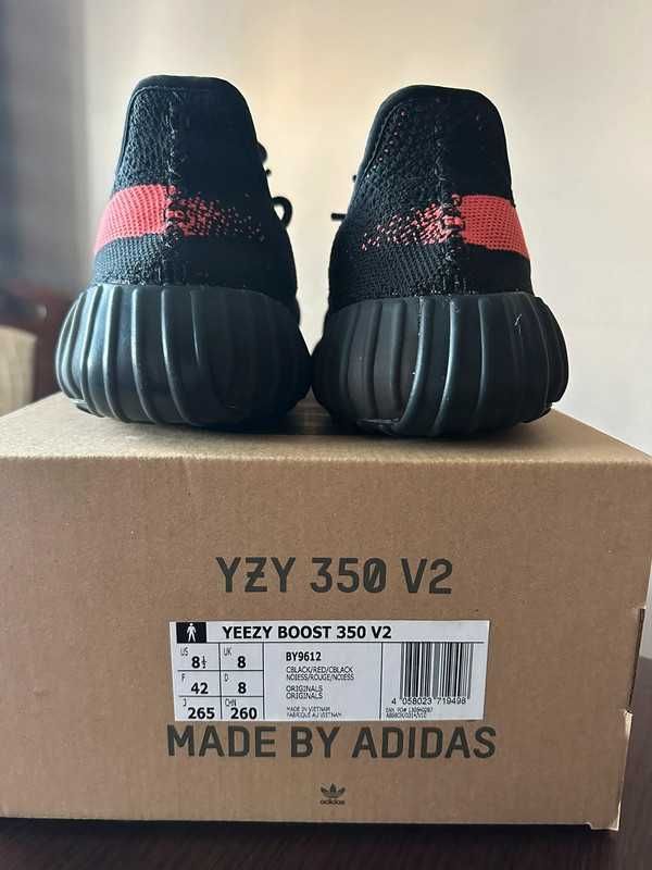 Adidas Yeezy Boost 350 V2 Core Black Red (Red Stripe) 42