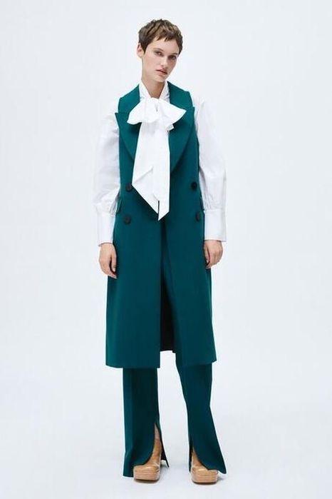 Довгий блейзер, жакет без рукавів, плаття zara, оригінал