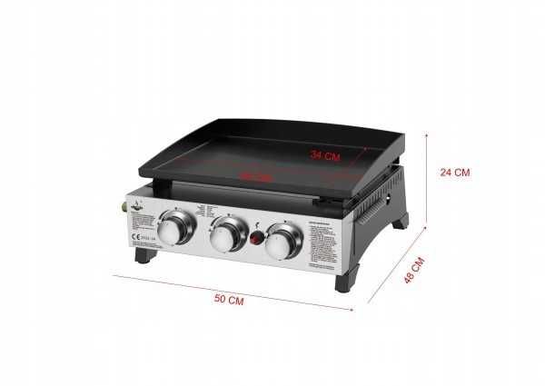 GRILL GAZOWY Stołowy El Fuego  AUSTIN III 7,5kW 45x34cm z reduktorem !