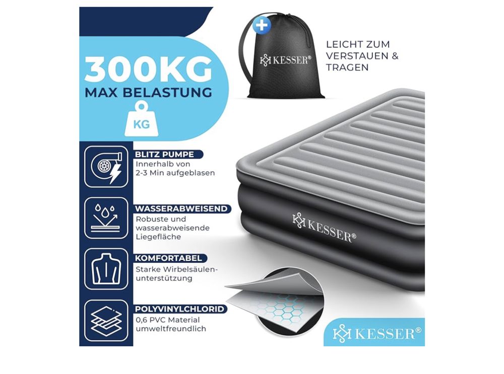 KESSER® Nadmuchiwany materac, łóżko dmuchane, łóżko dla gości