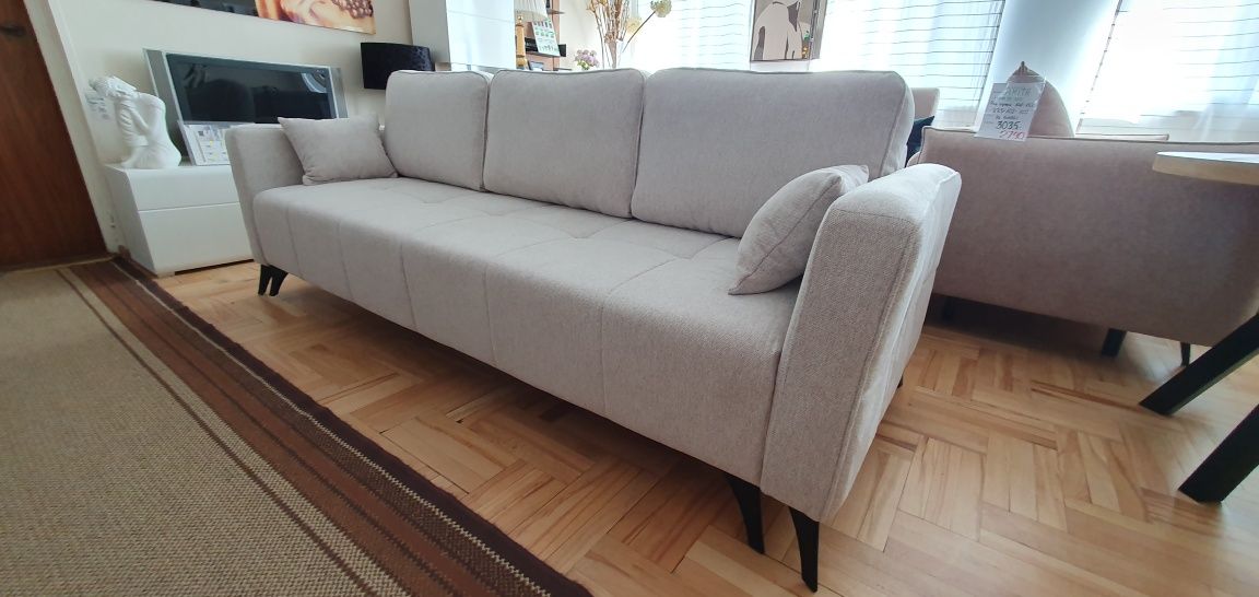 Duża kanapa sofa 245 cm z funkcją spania DL i pojemnikiem RIO