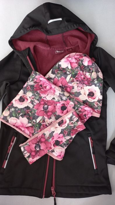 Zestaw kurtka Crivit, czapka, komin, opaska 134/140/146