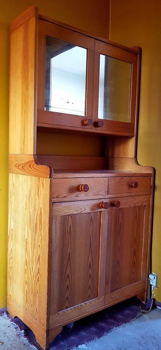 100% DREWNO kredens witryna drewniana unikat cudo