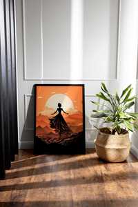 Plakat na Ścianę Obraz Baletnica Minimalizm Zachód Słońca 50x70 cm