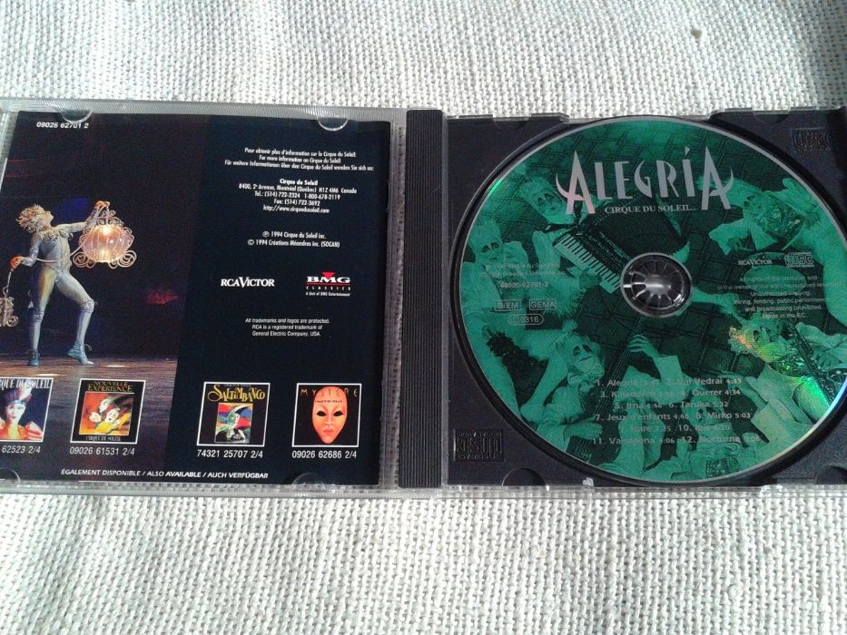 Cirque Du Soleil ‎– Alegría CD