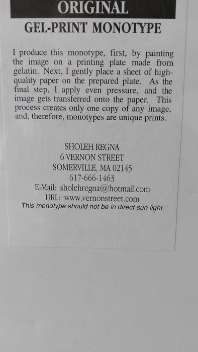 Sholeh Regna – monotyp „Whooping Crane”, 1999